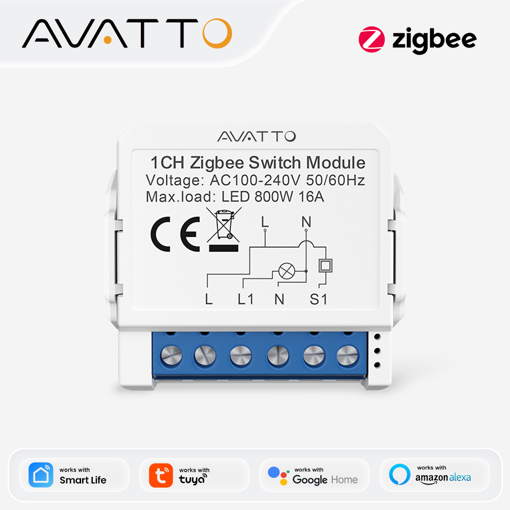 Relay Module 1 Channel - สวิตช์อัจฉริยะขนาดเล็ก AVATTO ZigBee Tuya 1/2/3/4 ช่อง