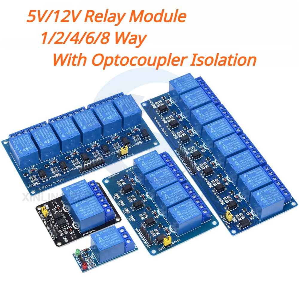 Relay Module 1 Channel - 5/12V 1/2/4/6/8 ช่องรีเลย์โมดูลรีเลย์พร้อมเอาต์พุตออปโตคัปเปลอร์ 1 2 4