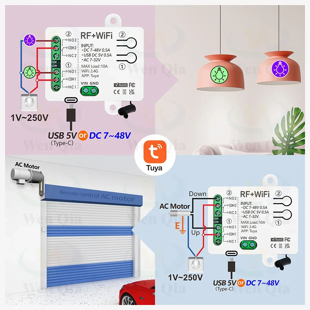 2CH สวิตช์ไฟสมาร์ท Tuya, WiFi  - Ir Remote Module บทวิจารณ์และราคา