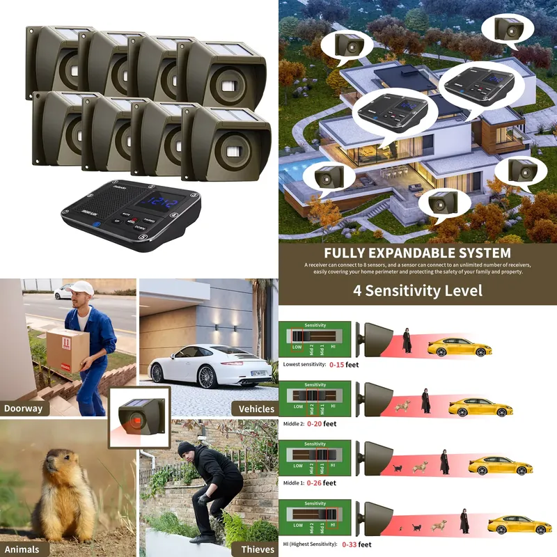 ระบบเตือนภัยไร้สายพลังงานแสงอา - Pir Motion Sensor บทวิจารณ์และราคา